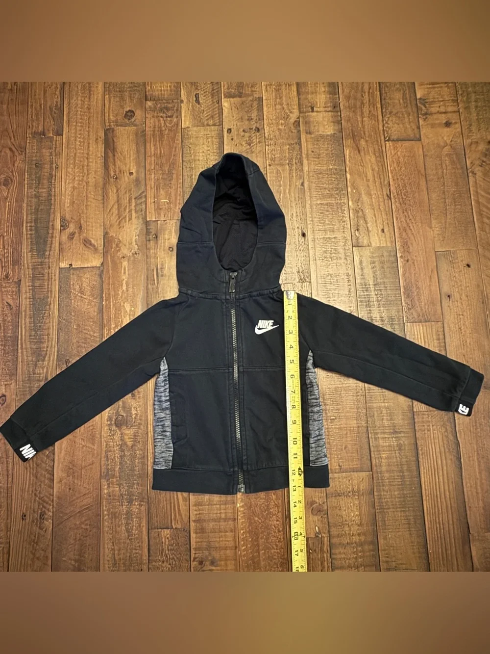 Nike Toddler 3T Full Zip Hoodie Black Gray Athletic Sweatshirt Jacket